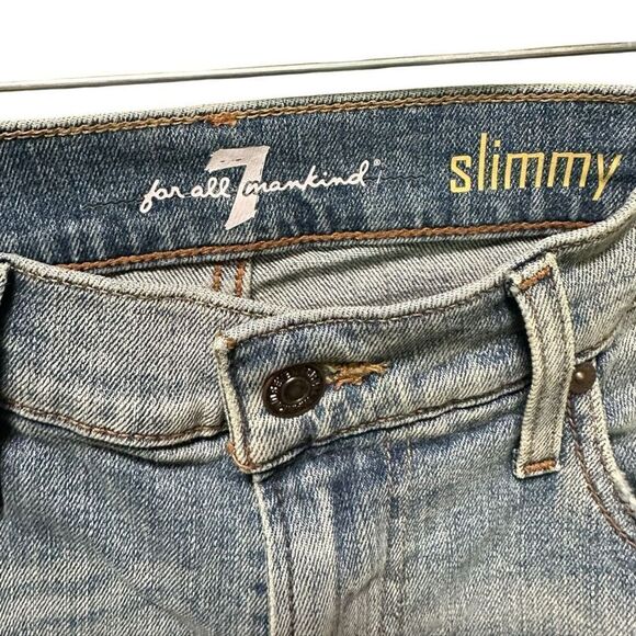 New 7FAM 7 For All Mankind Slimmy Straight Jeans 31 Vintage Blue - Picture 5 of 9